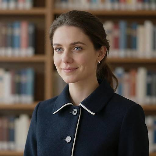 Portrait of Woman in Library