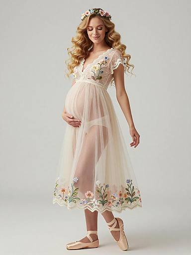 Dreamy Ethereal Maternity Fashion Portrait