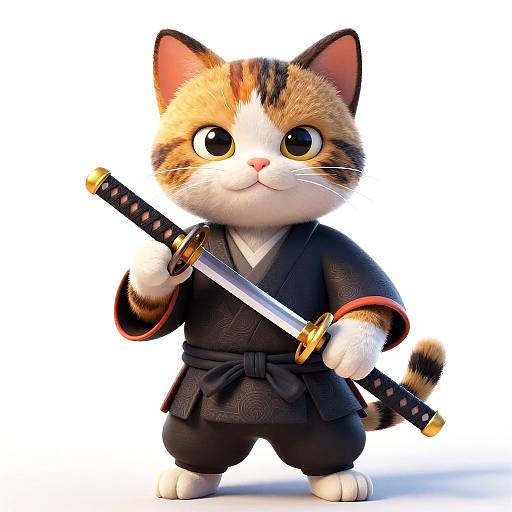Samurai Cat Box Fighter Concept Art