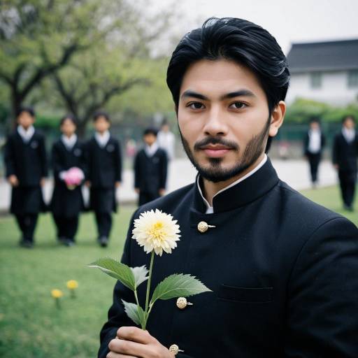 Realistic Male in Black Sherwani Outdoors