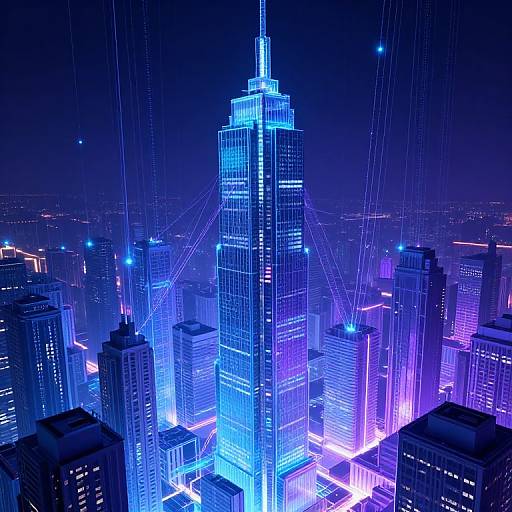 Futuristic Digital Data Landscape