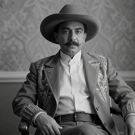 Elegant Man in Vintage Black-and-White Portrait