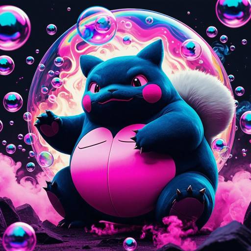 Psychedelic Snorlax with Fuchsia Highlights