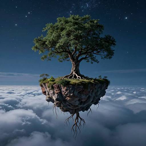 Solitary Tree on Floating Island