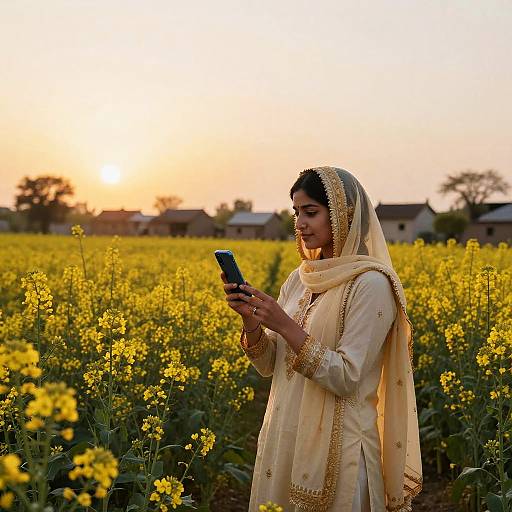 Punjabi Village Scene with AI Fusion