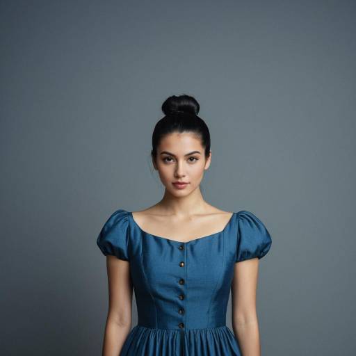 Elegant Solo Button Dress Portrait