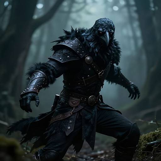 Dark Fantasy Crow Rogue Character