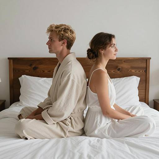 Couple on Bed in Serene Ambiance