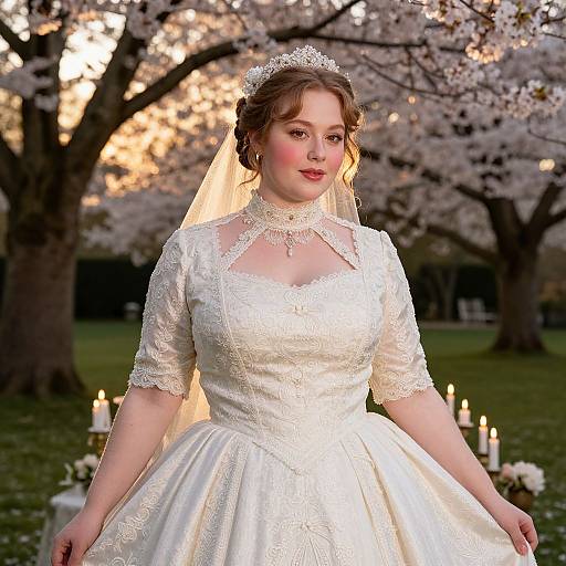 Elegant Plus Size Vintage Wedding Portrait