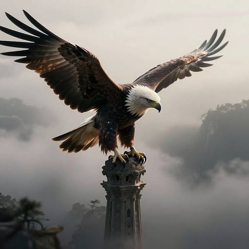 Majestic Eagle in Ethereal Dreamscape