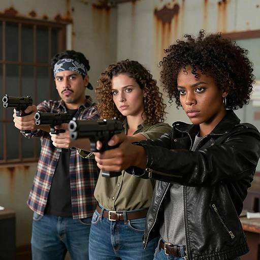 Dramatic Standoff in Dim Light