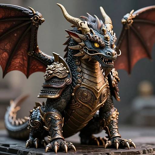 Ultra-High-Res Dragon in Cinematic Armor