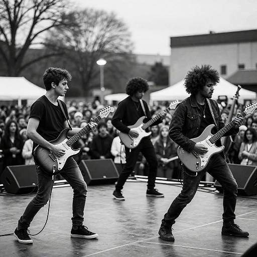 Dynamic Black-and-White Music Performance Scene