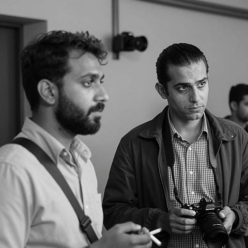 Classic Black-and-White Portrait of Two Men