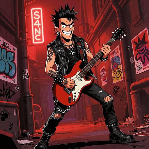 Rebellious Northern Punk Guitarist