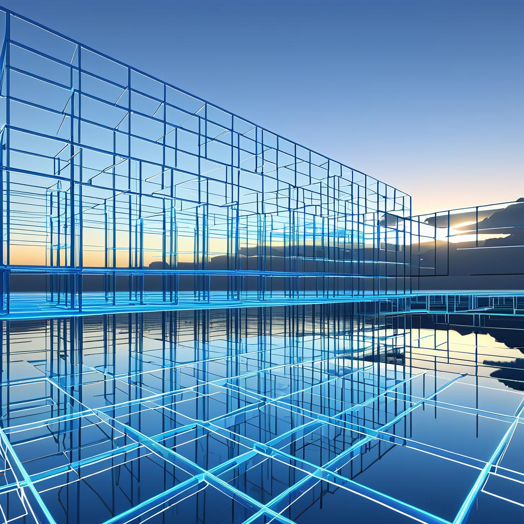 Abstract Crystal Blue Lagoon at Sunset