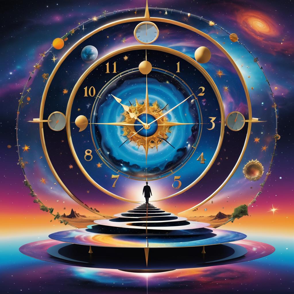 Surreal Cosmic Clock Album Cover Art