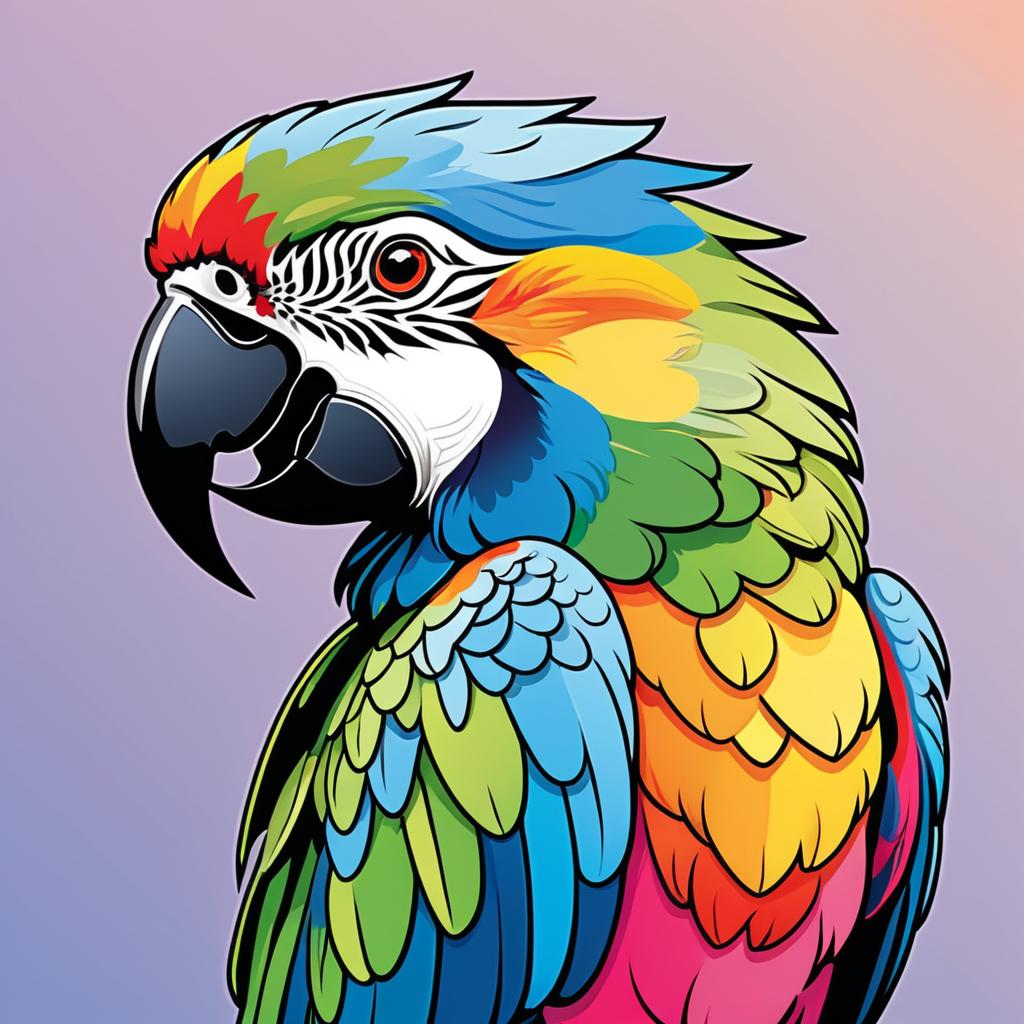 Cheerful Vector Art of a Colorful Parrot