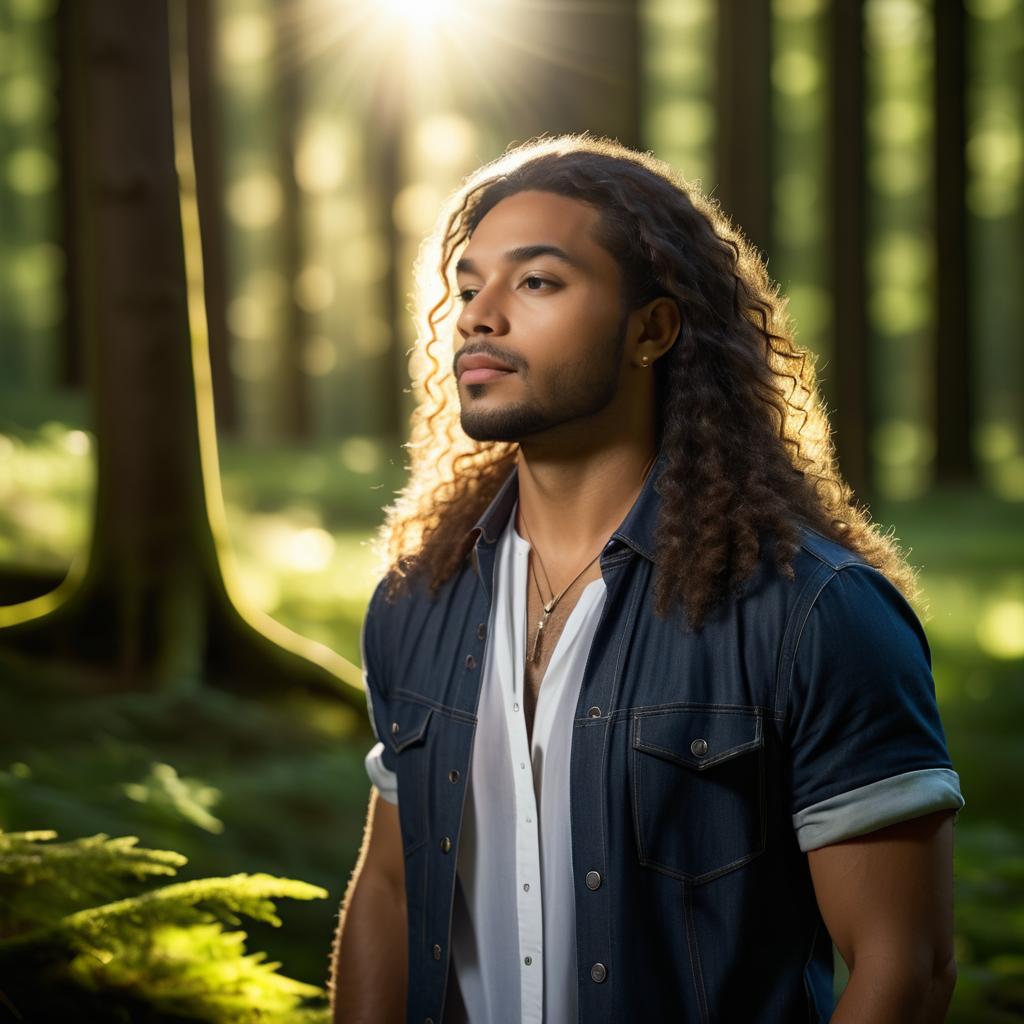 Serene Portrait of a Mixed-Race Singer