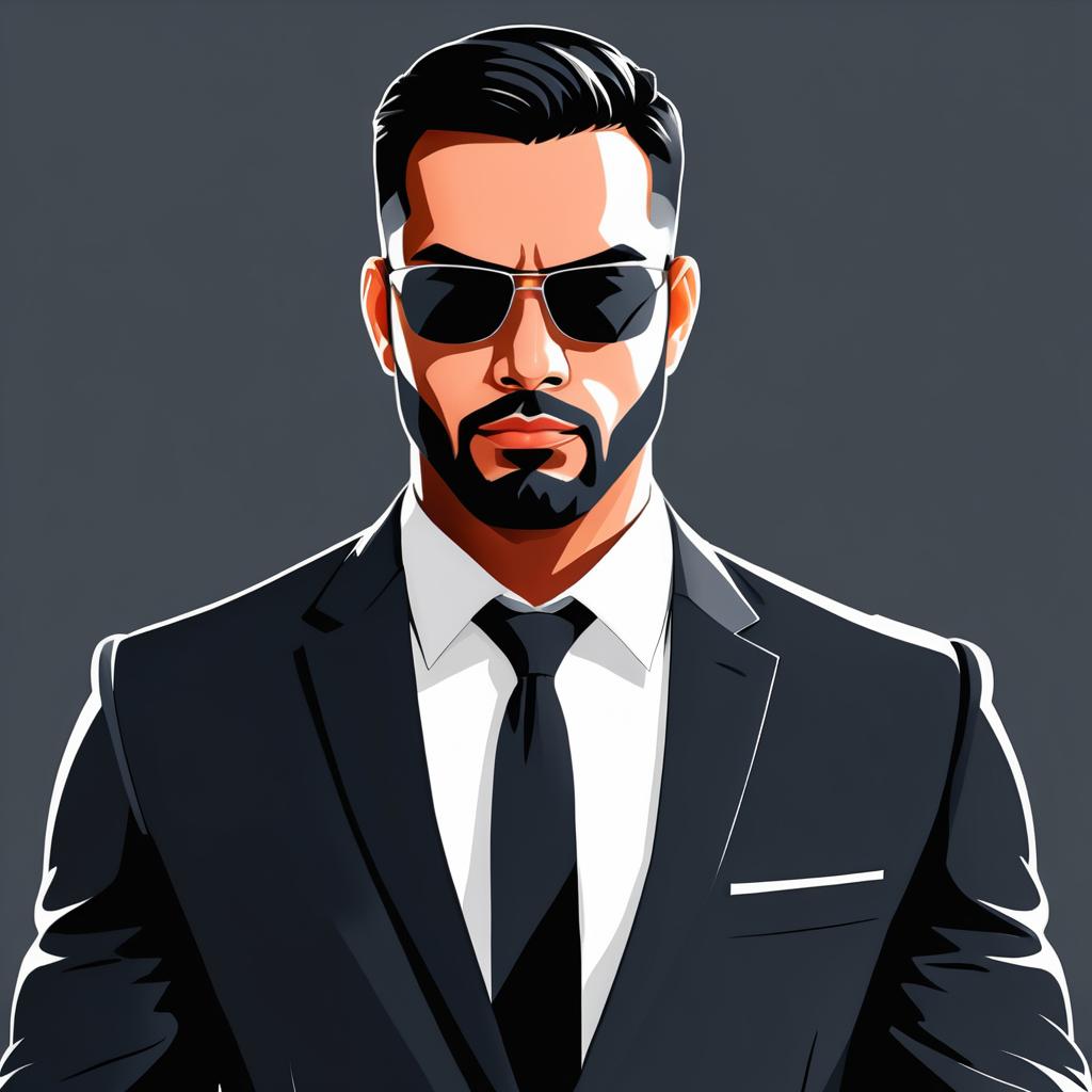 Stylish Sexy Bodyguard Illustration Concept