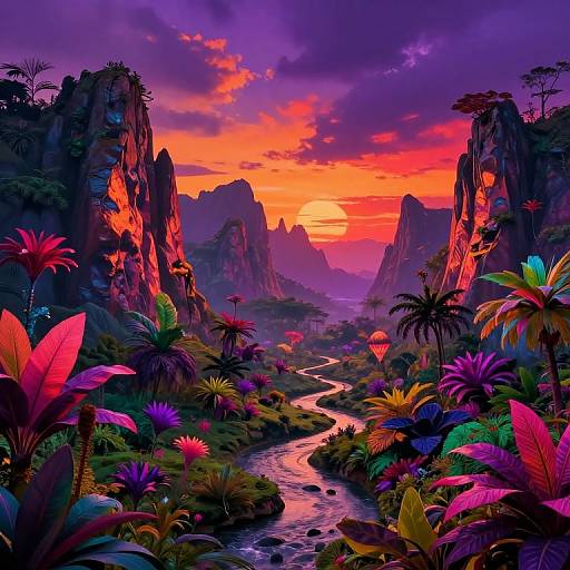 Psychedelic Tropical Dreamscape