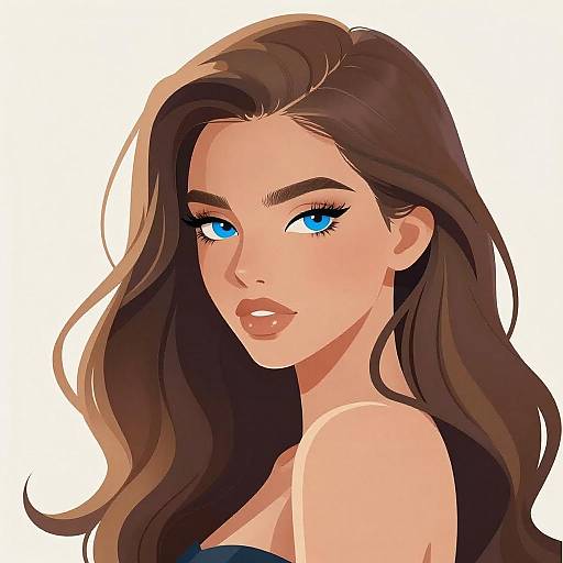 Striking Confident Woman with Blue Eyes