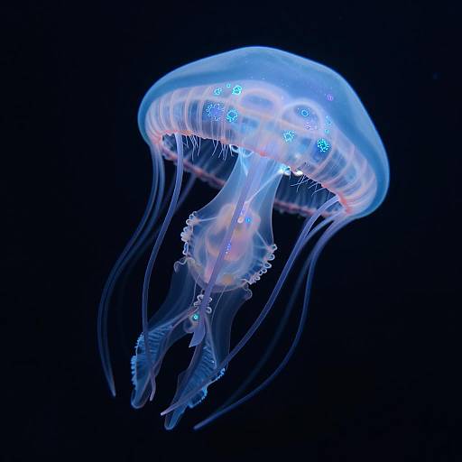 Glowing Alien Jellyfish in Europa's Depths