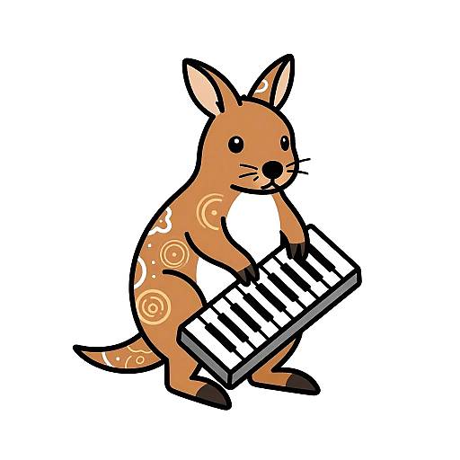 Quokka Synth Line Art Logo
