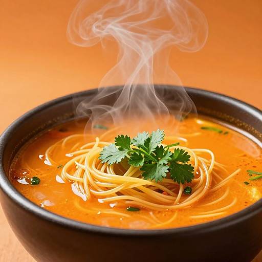 Vibrant Orange Soup with Steam