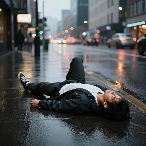 Contemplative Urban Night Scene