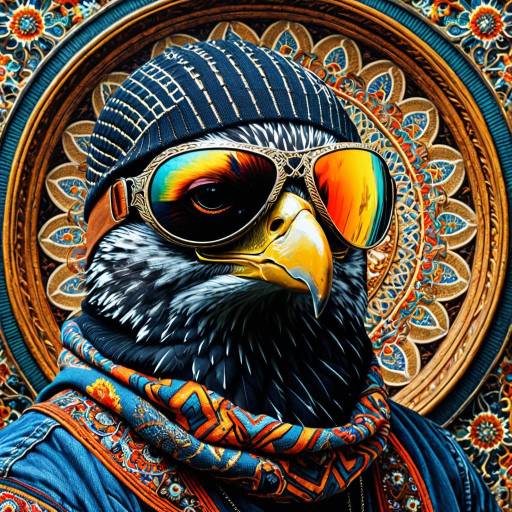 Enigmatic Falcon in Stylish Balaclava