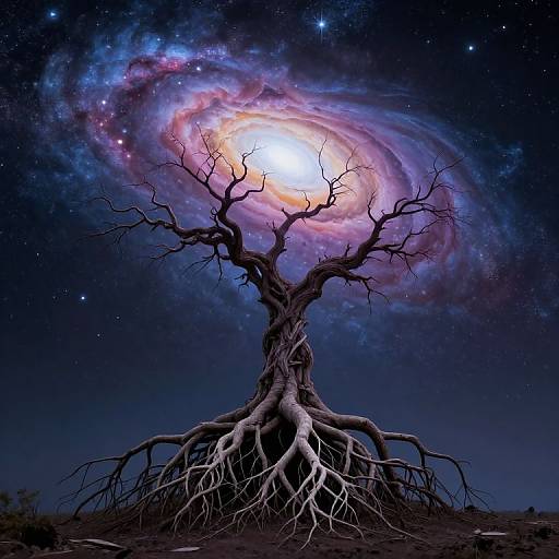 Surreal Cosmic Roots Embrace