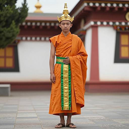 Cultural Portrait of Young Monk Dancer