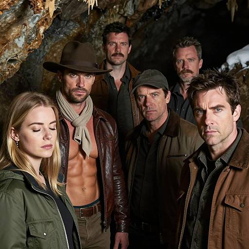 Dramatic Group Portrait in Cave Setting