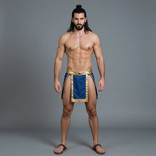 Realistic Muscular Male in Hades Costume