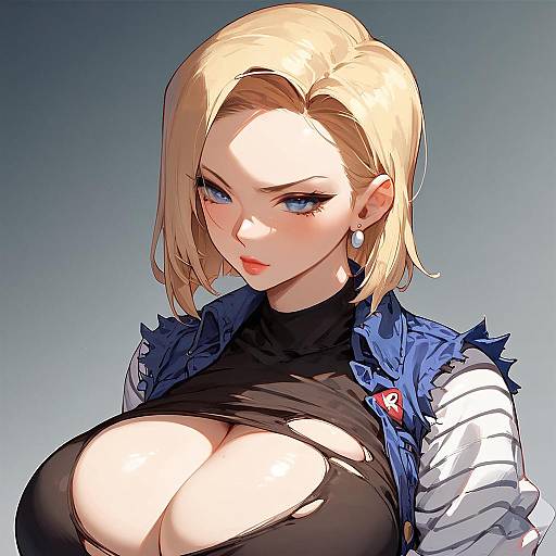 Anime Style Android 18 Portrait