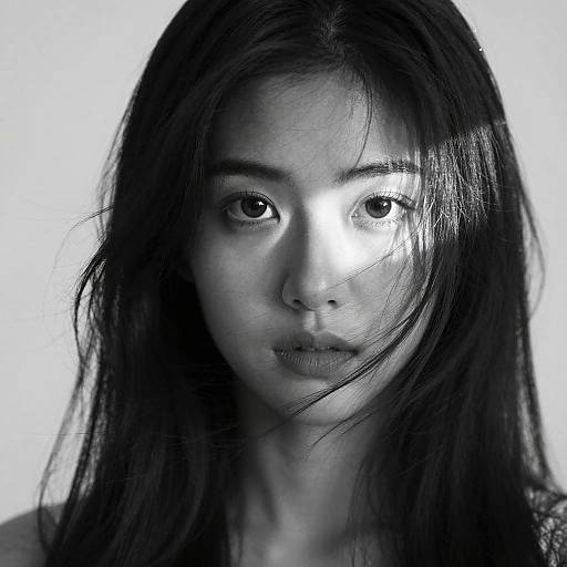 Dramatic Black-and-White Female Portrait