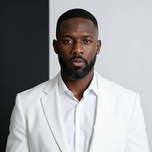 Handsome Black Man in Minimalist Style