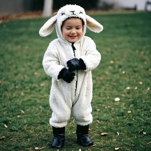 Child in Lamb Costume Outdoors