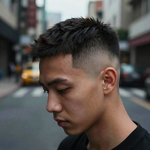 Shaved Fade Hairstyle Urban Portrait