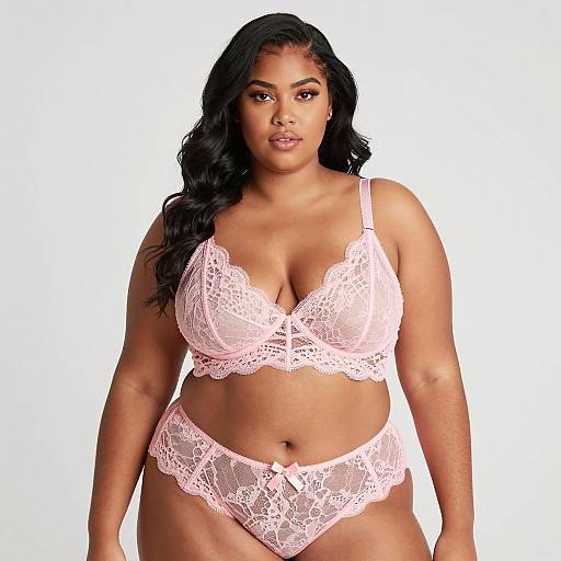 Confident Plus-Sized Woman in Lace
