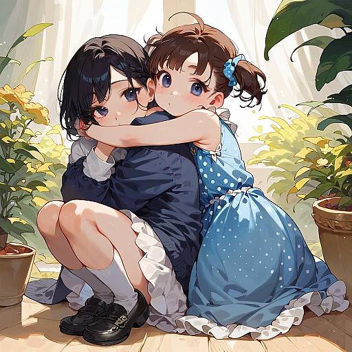 Girls in Colorful Dresses with Twintails