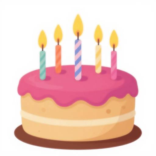 Cake with Candles Transparent PNG