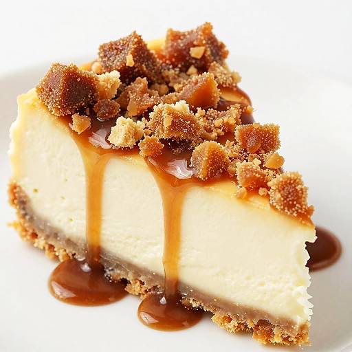 Close-Up Creamy Caramel Cheesecake Slice