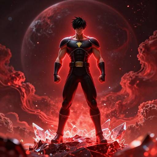 Anime Bodybuilder on Crystal Planet