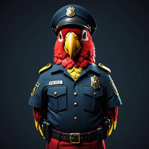 Parrot Police Officer in Uniform