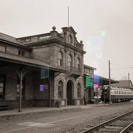 1930s Train Station with AI Filter