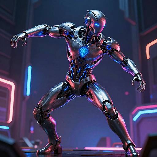 Futuristic Cybernetic Humanoid Strength