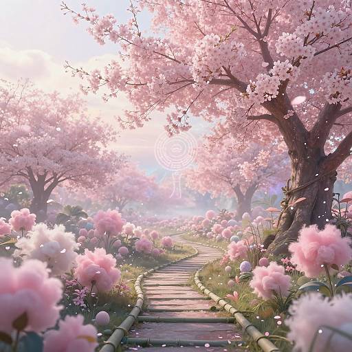 Ethereal Mystic Sakura Landscape