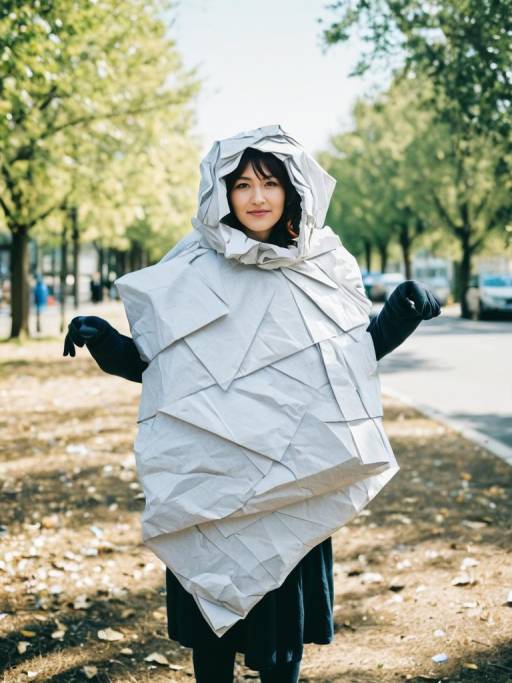 Humorous Crumpled Paper Costume Cosplay